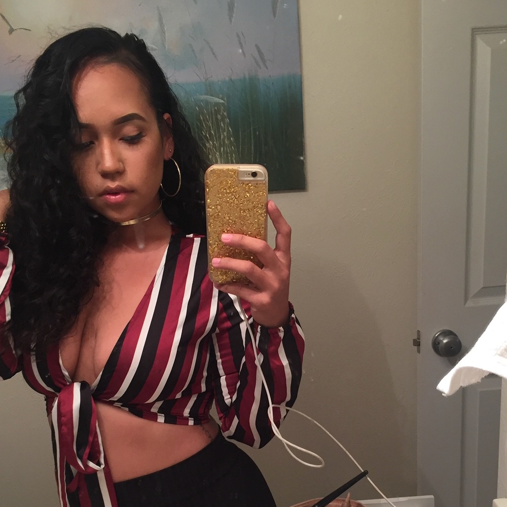 Missguided striped tie up top